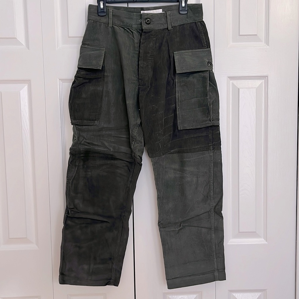 Two-toned Green Corduroy Cargo Pants, W30, From workware hk